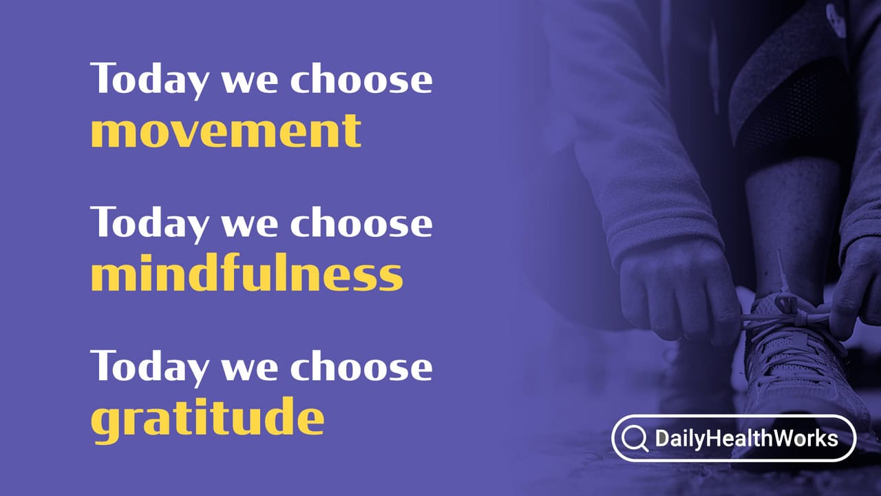 Choosing movement mindfulness and gratitude affirmation rundown weversion dux aff1001.